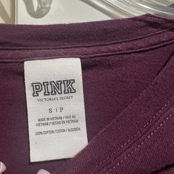 PINK Victoria's Secret Maroon Long Sleeve Shirt - Picture 2 of 3